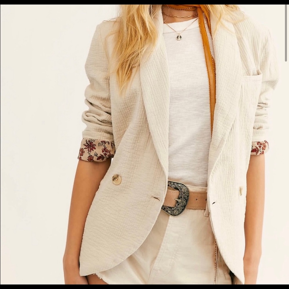 Free People - Cotton Rowen Paisley Cuff Blazer - Small